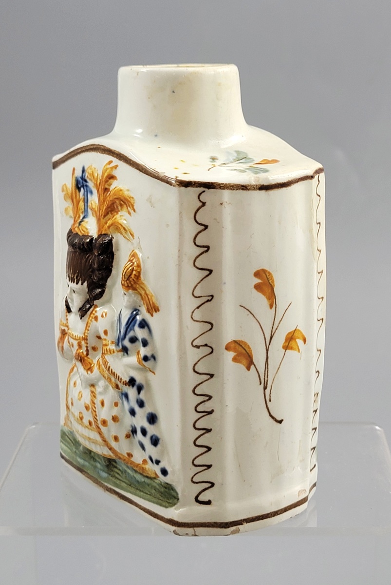 Pearlware Tea Caddy, Prattware, Staffordshire, Circa 1790–1800-photo-2