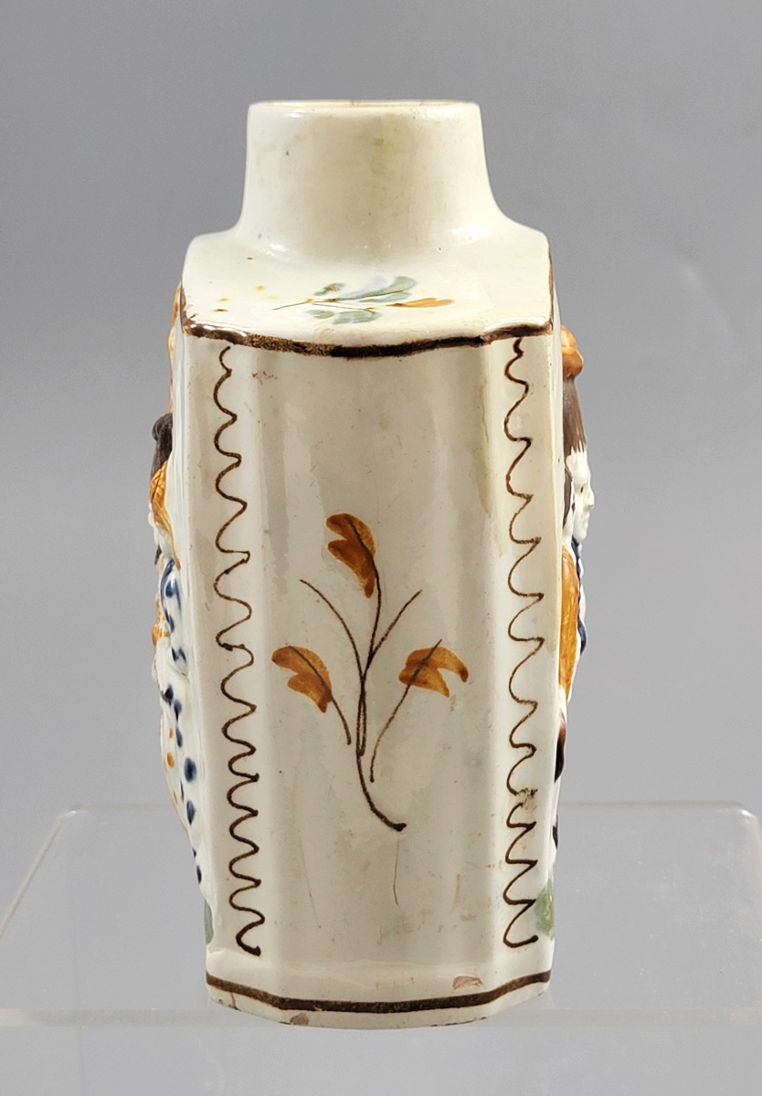 Pearlware Tea Caddy, Prattware, Staffordshire, Circa 1790–1800-photo-3