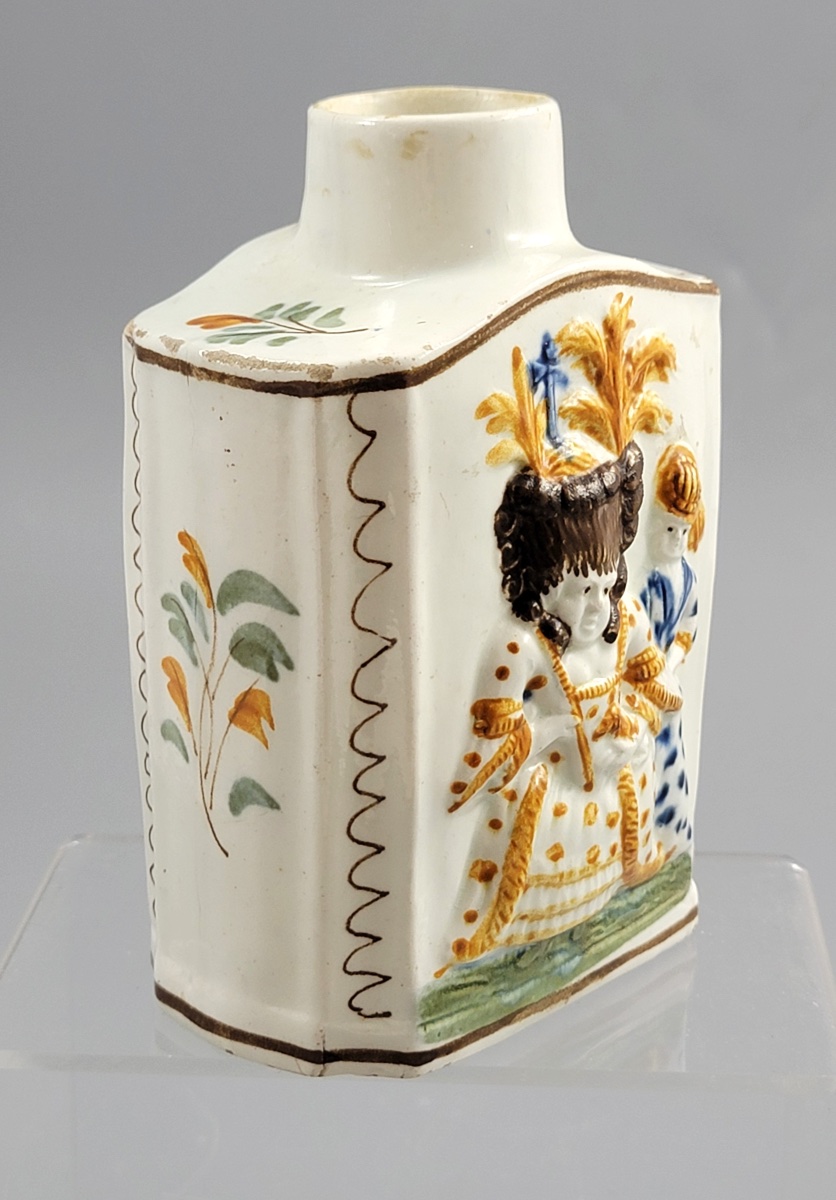 Pearlware Tea Caddy, Prattware, Staffordshire, Circa 1790–1800-photo-4