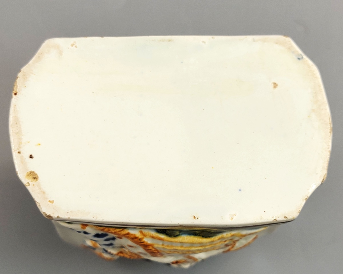Pearlware Tea Caddy, Prattware, Staffordshire, Circa 1790–1800-photo-6