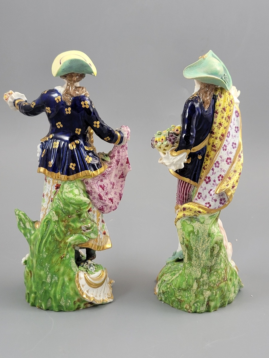 Pair Of Derby Porcelain Figurines "the Dresden Shepherds", Bloor Period, Circa 1825 -photo-3