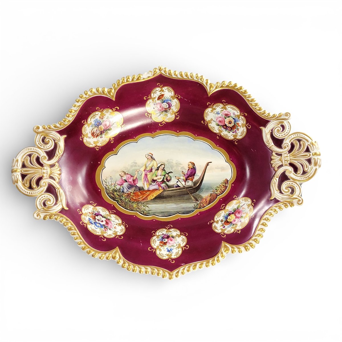 Early 19th Century Chamberlain’s Worcester Presentation Dish With Twin Handles, C.1815–1820-photo-4