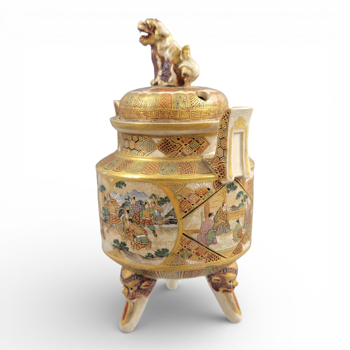 Signed Meiji Period Satsuma Koro By Shunzan With Shi-shi Finial, C.1890-photo-2