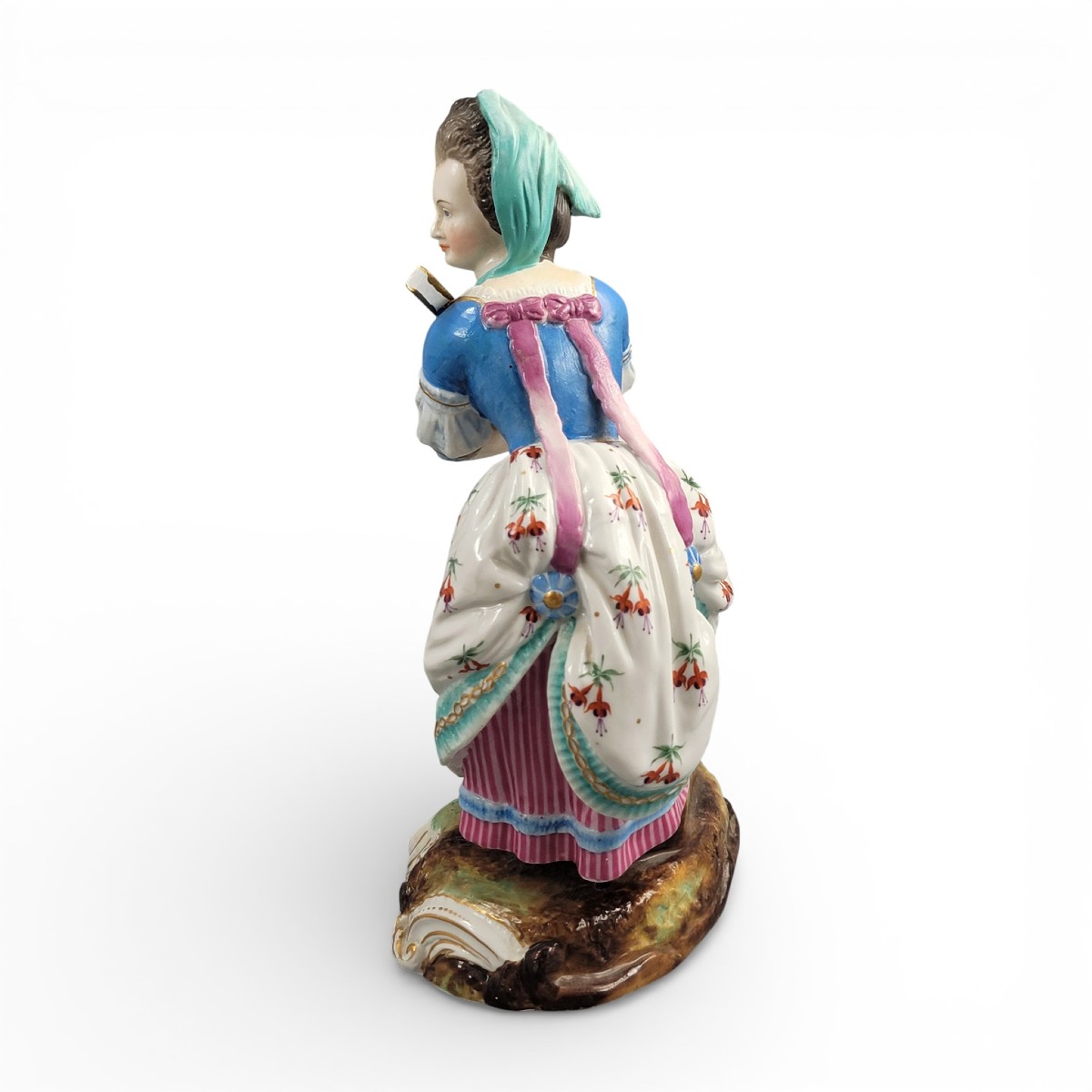 Grande figure en porcelaine de Limbach, femme au panier, Thuringe, vers 1825-photo-3