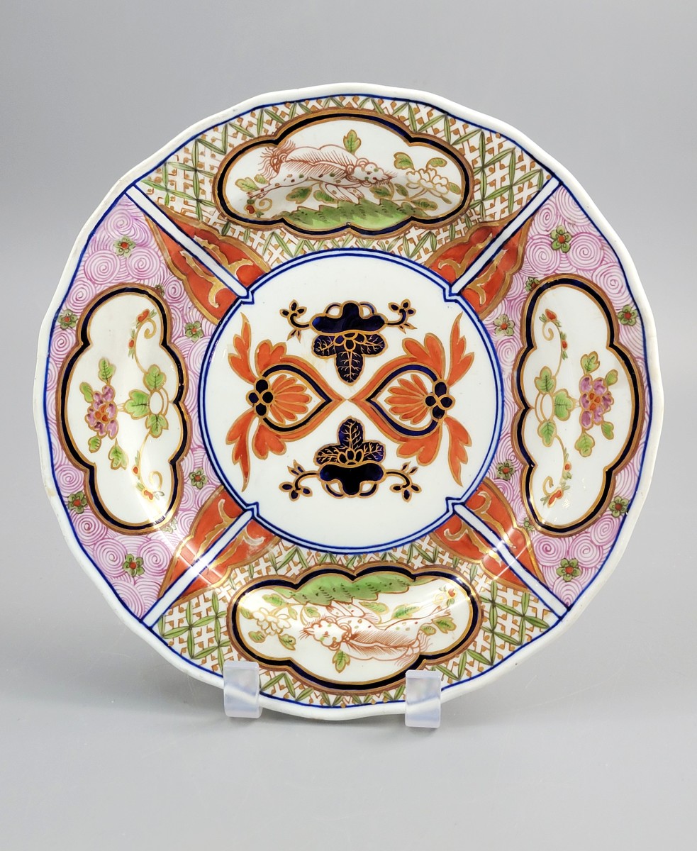 Rare Pair Of Derby Porcelain Plates, Kylin Pattern, C. 1790-photo-2