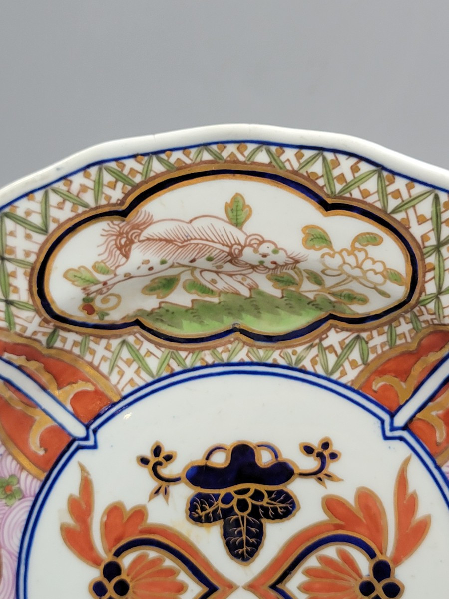 Rare Pair Of Derby Porcelain Plates, Kylin Pattern, C. 1790-photo-3