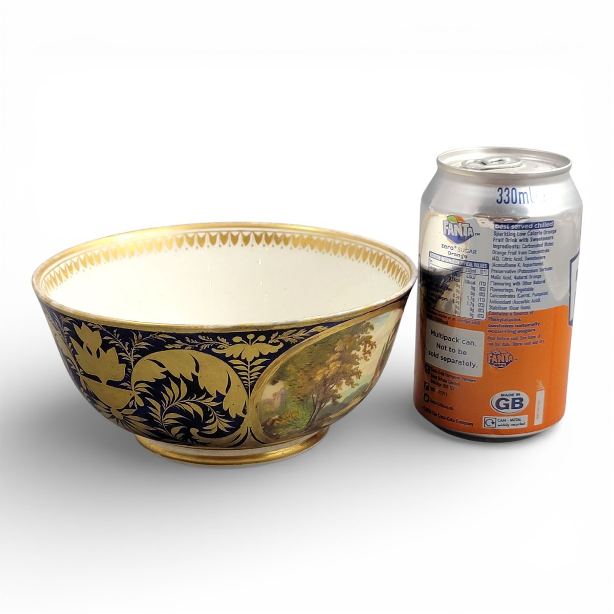 Late Georgian Derby Cabinet Bowl With English And Italian Views, C.1800-photo-6