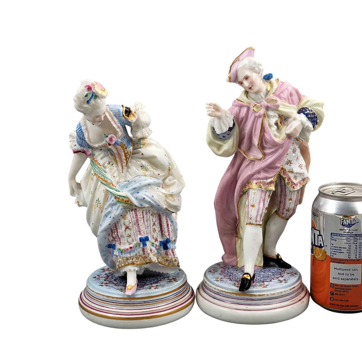 Paris Porcelain Masquerade Figures, Gallant And Lady, Style Of Vion & Baury, C. 1860-photo-3
