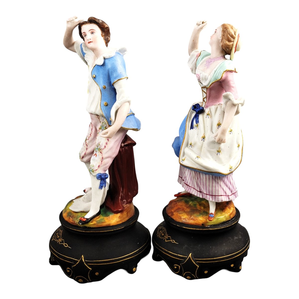 French Romantic Porcelain Figures By Letu & Mauger, Paris C.1860-photo-2