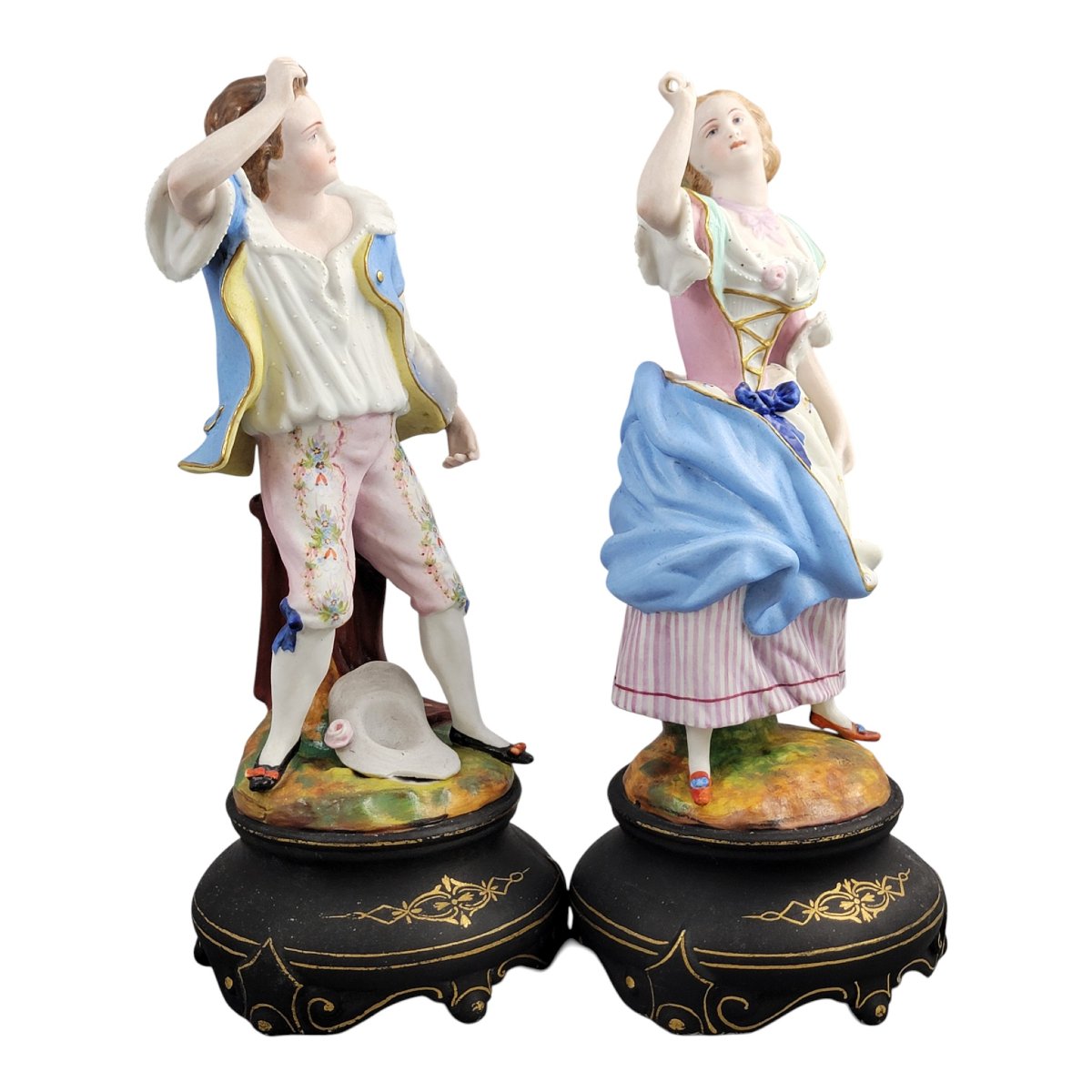 French Romantic Porcelain Figures By Letu & Mauger, Paris C.1860-photo-1