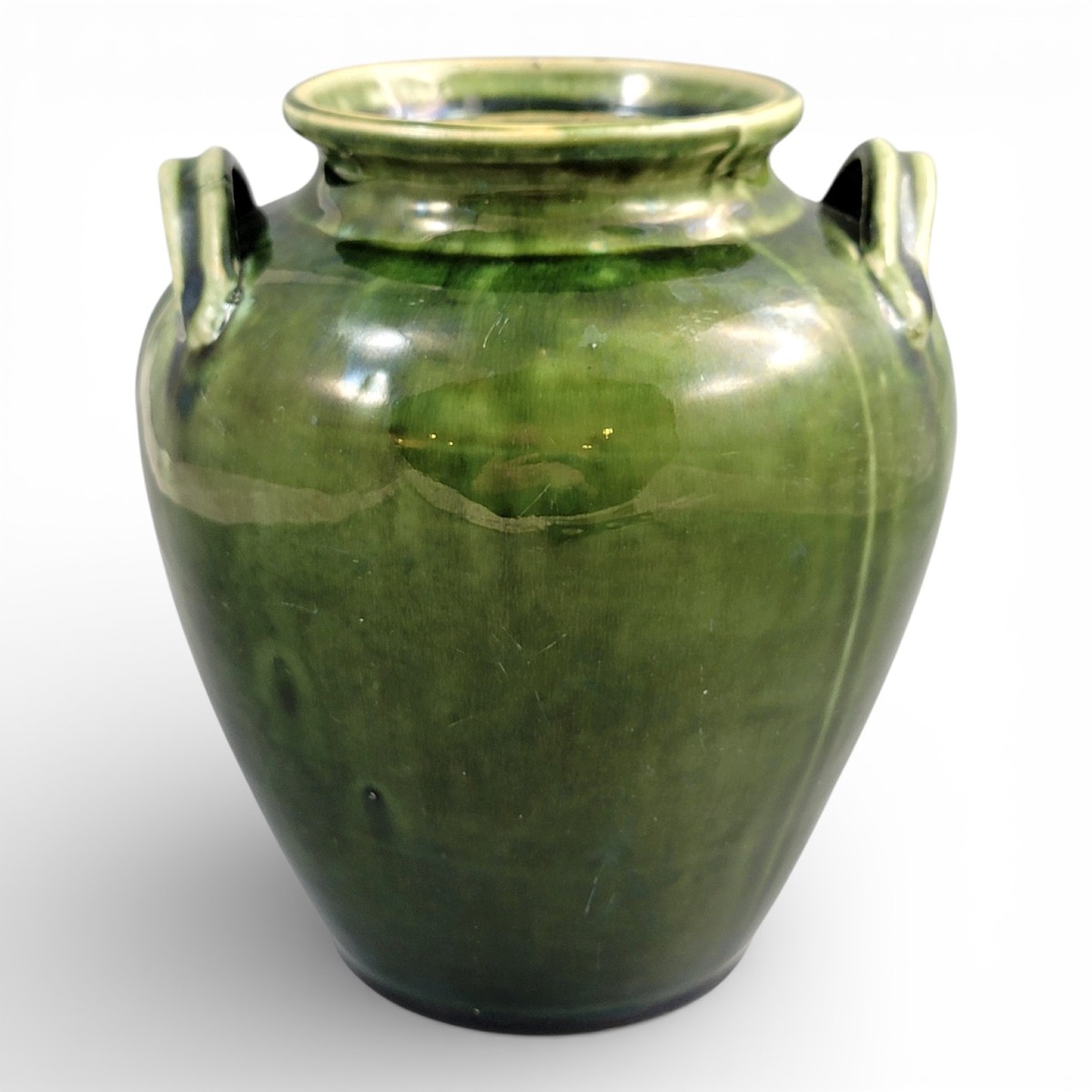 Handmade Southern French Green Glazed Terracotta Confit Jar, C.1870–1890