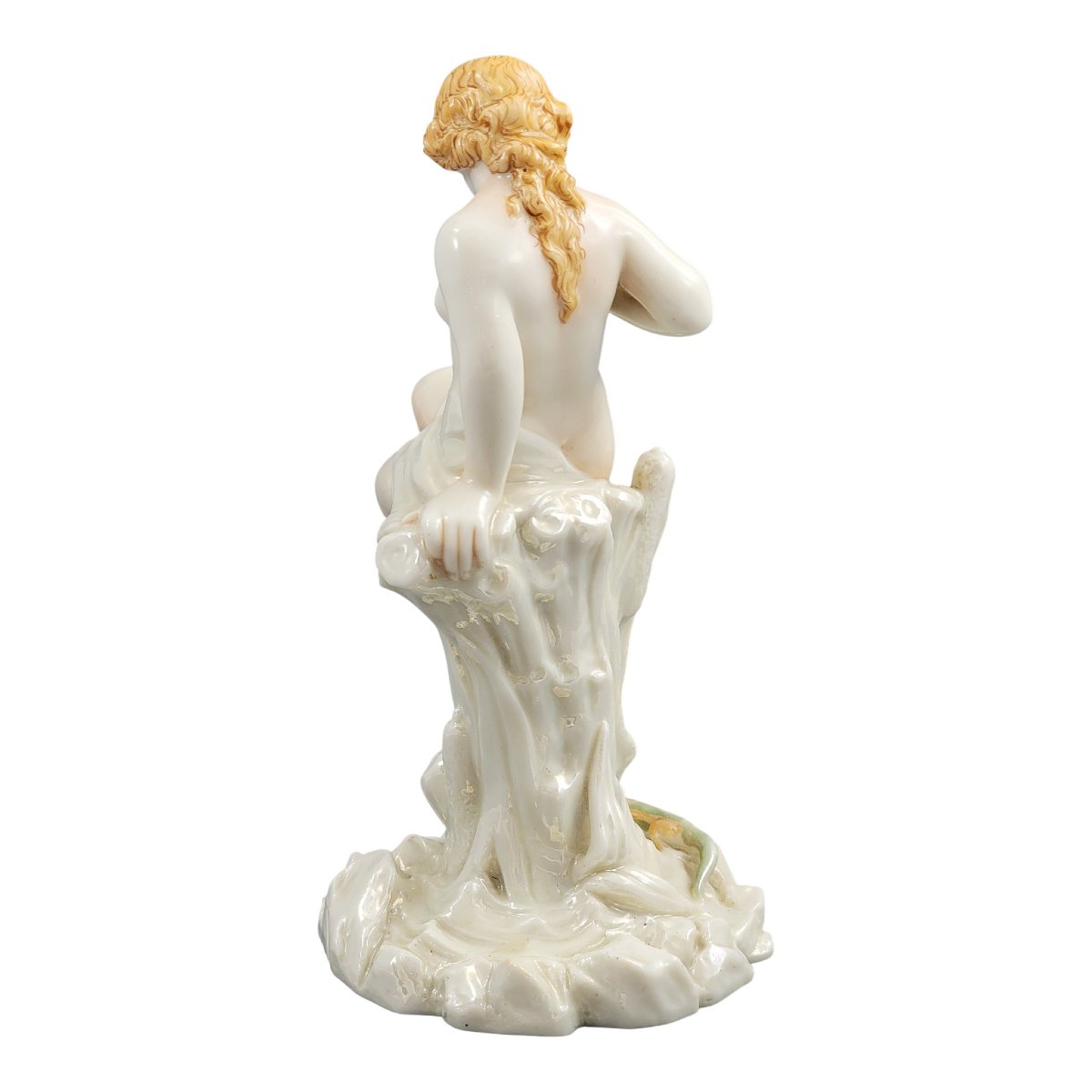 Royal Worcester, sculpture en porcelaine irisée d’une jeune femme avec lézard, vers 1870-photo-4