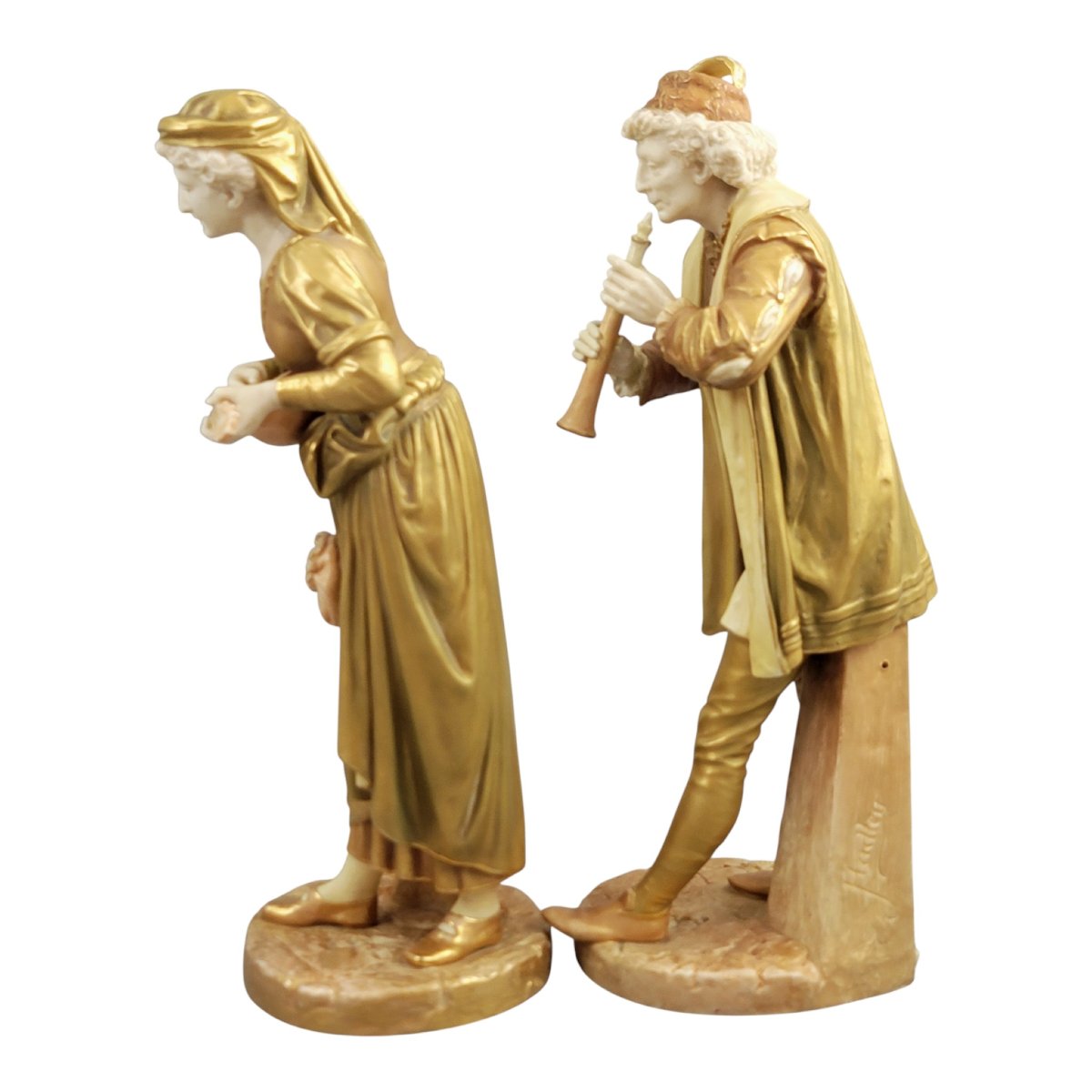 Royal Worcester Prestige Shot-enamel Porcelain Musicians, 1912–1914-photo-2