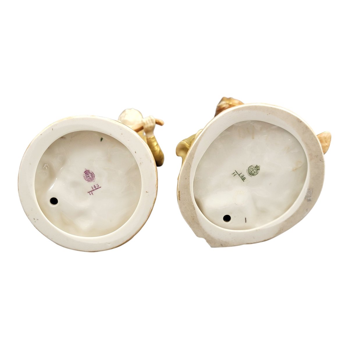 Royal Worcester Prestige Shot-enamel Porcelain Musicians, 1912–1914-photo-2