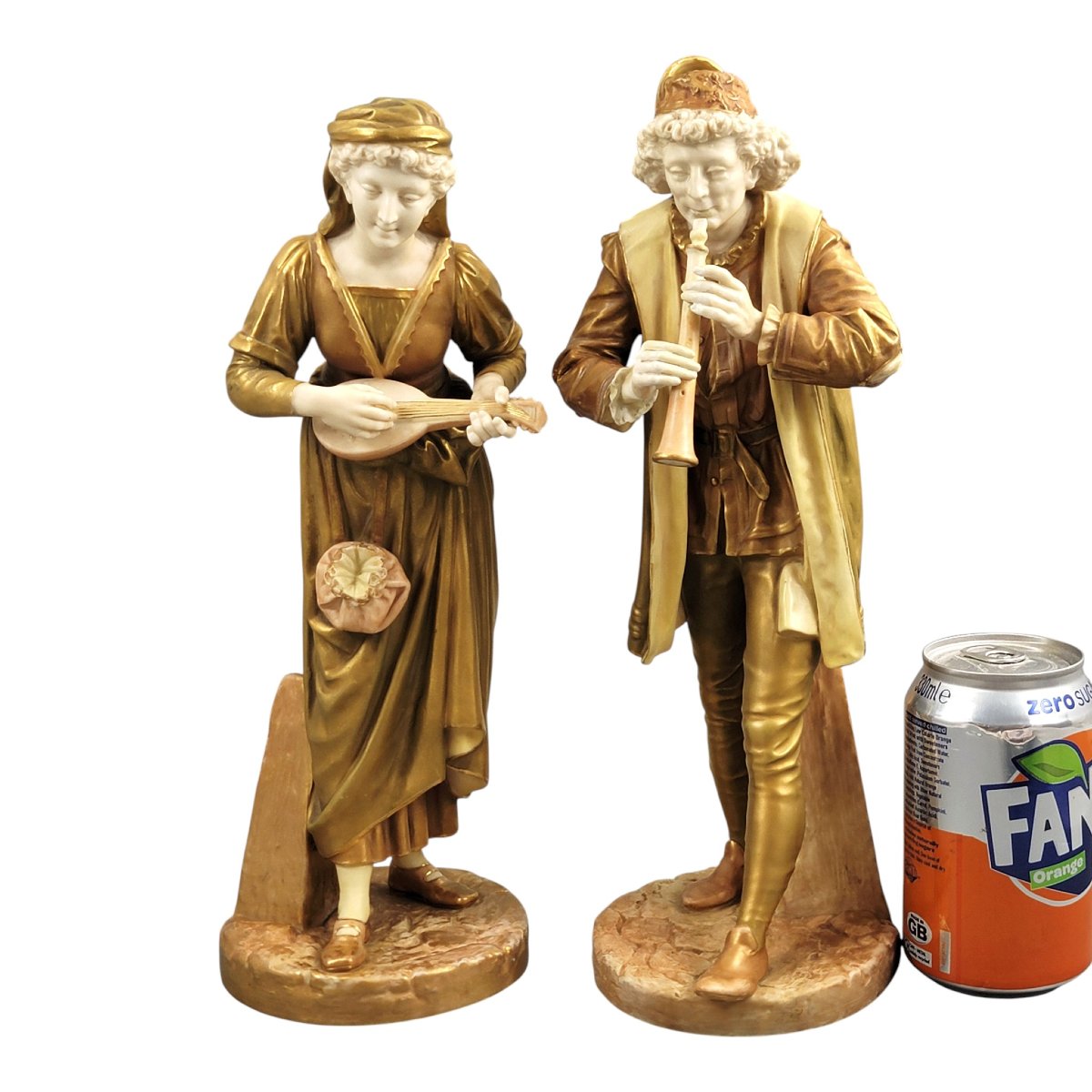 Royal Worcester Prestige Shot-enamel Porcelain Musicians, 1912–1914-photo-7