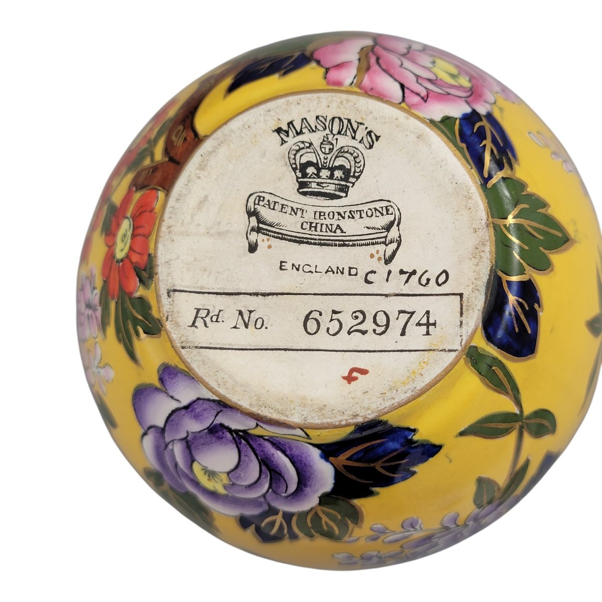 Pair Of Mason’s Patent Ironstone Posy Vases With Exotic Bird, Circa 1915-photo-5