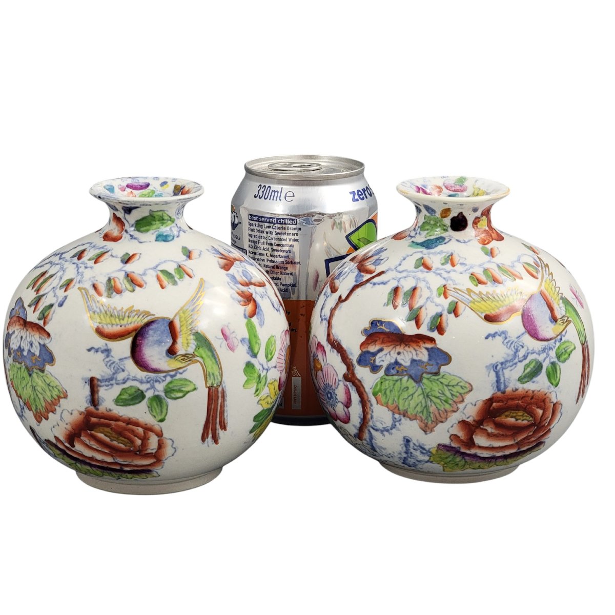 Pair Of Mason’s Ironstone Posy Vases In The Bird And Peony Pattern, Circa 1900-photo-8