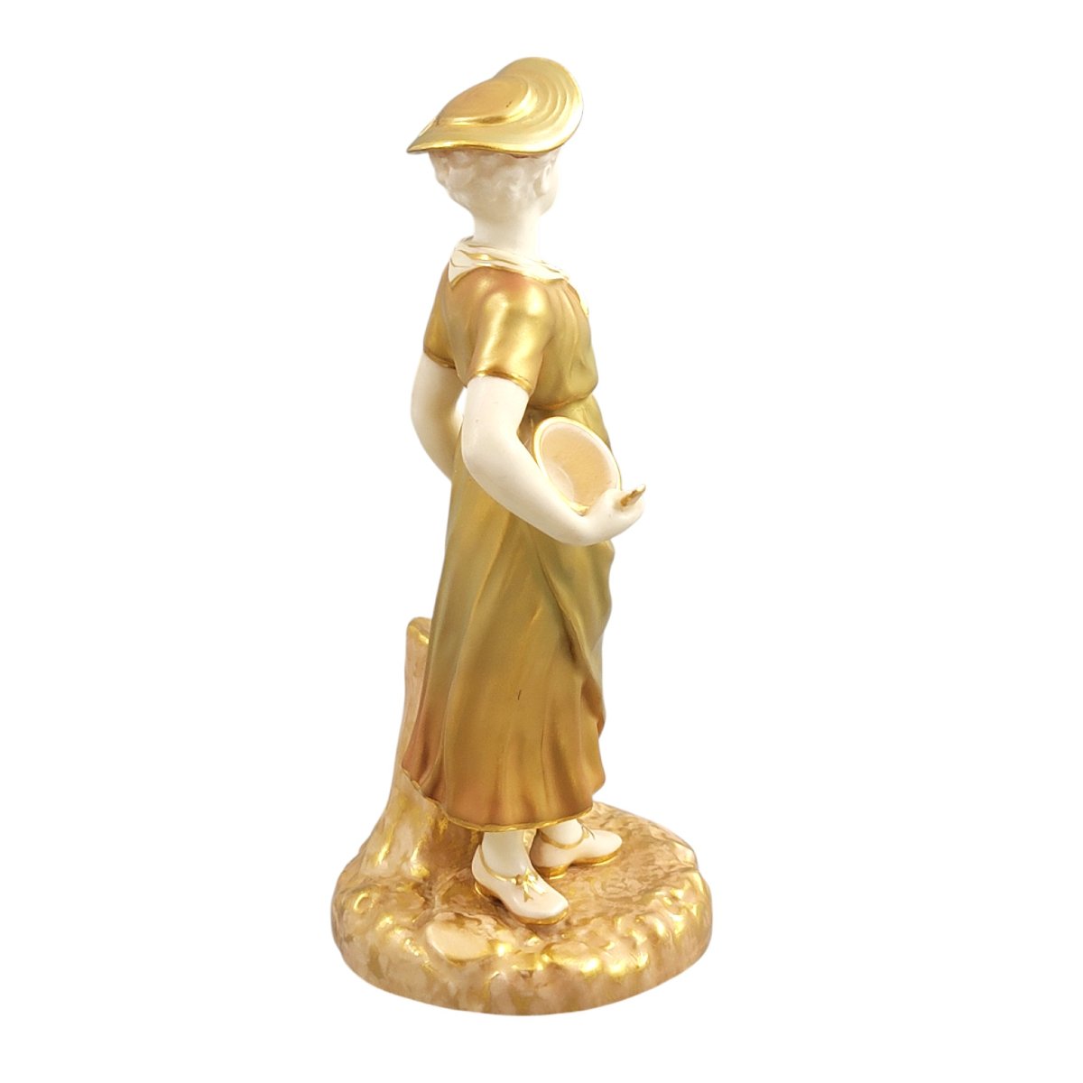 Royal Worcester, Figurine en porcelaine d’une jeune fille au bol, modèle 1774, 1954-photo-3