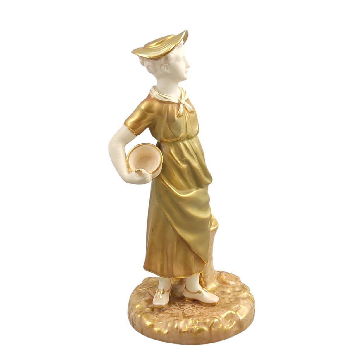Royal Worcester, Figurine en porcelaine d’une jeune fille au bol, modèle 1774, 1954-photo-4