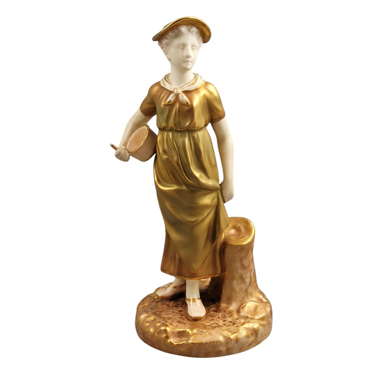 Royal Worcester, Figurine en porcelaine d’une jeune fille au bol, modèle 1774, 1954-photo-2