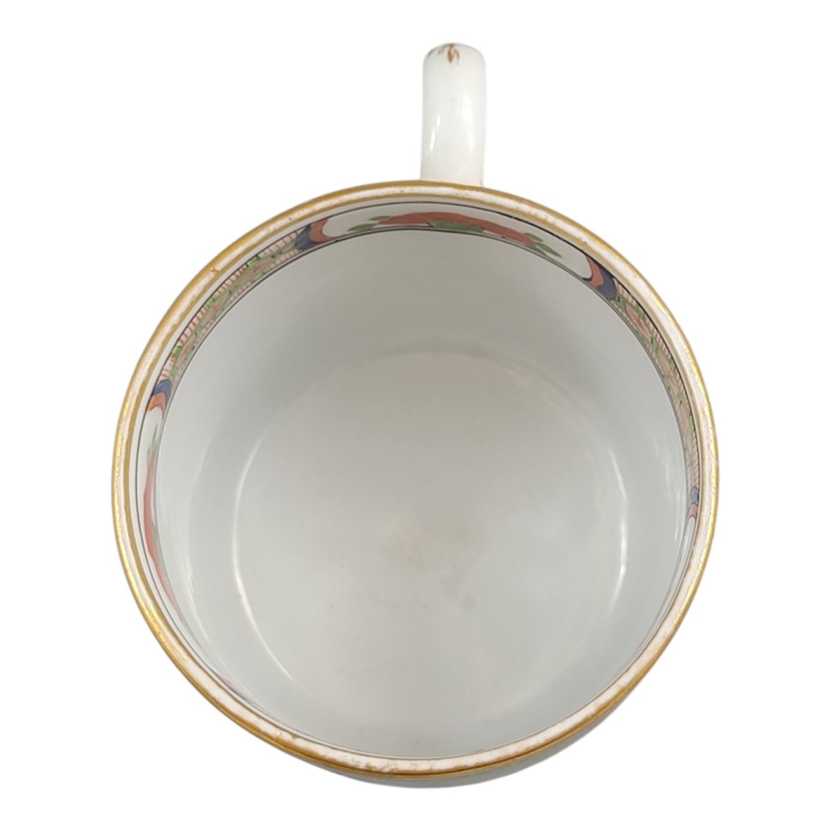 Early 19th Century Worcester Porcelain Coffee Cup And Saucer, Dragon In Compartments-photo-4