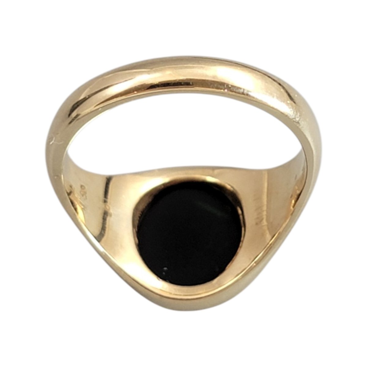 British Masonic Signet Ring In 9ct Gold With Onyx, Birmingham 1976-photo-2