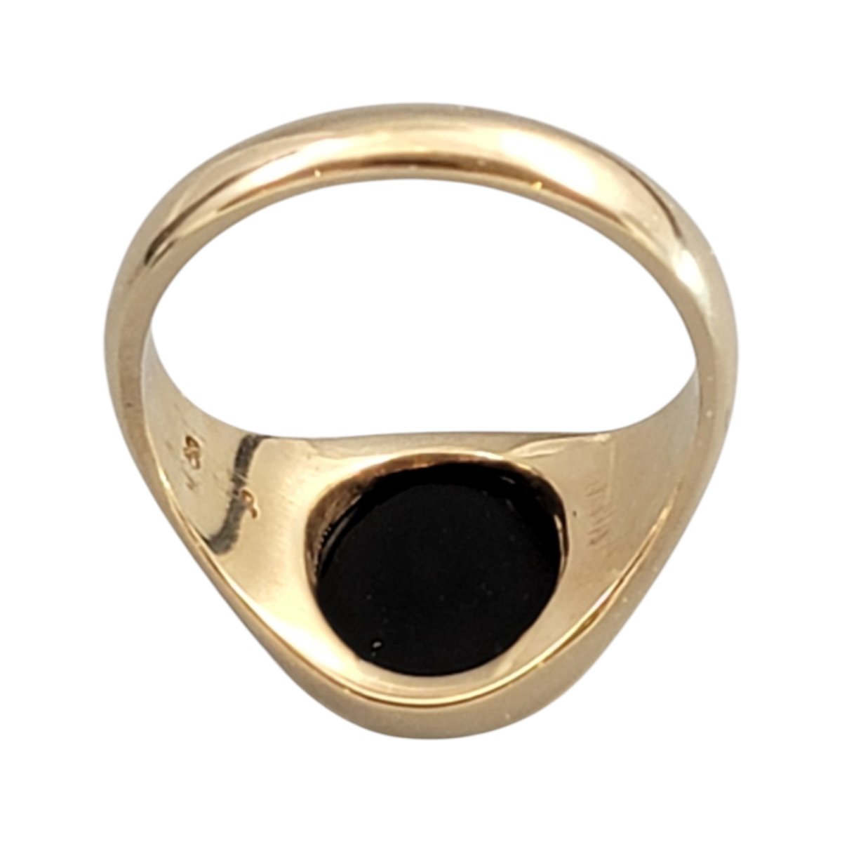 British Masonic Signet Ring In 9ct Gold With Onyx, Birmingham 1976-photo-4