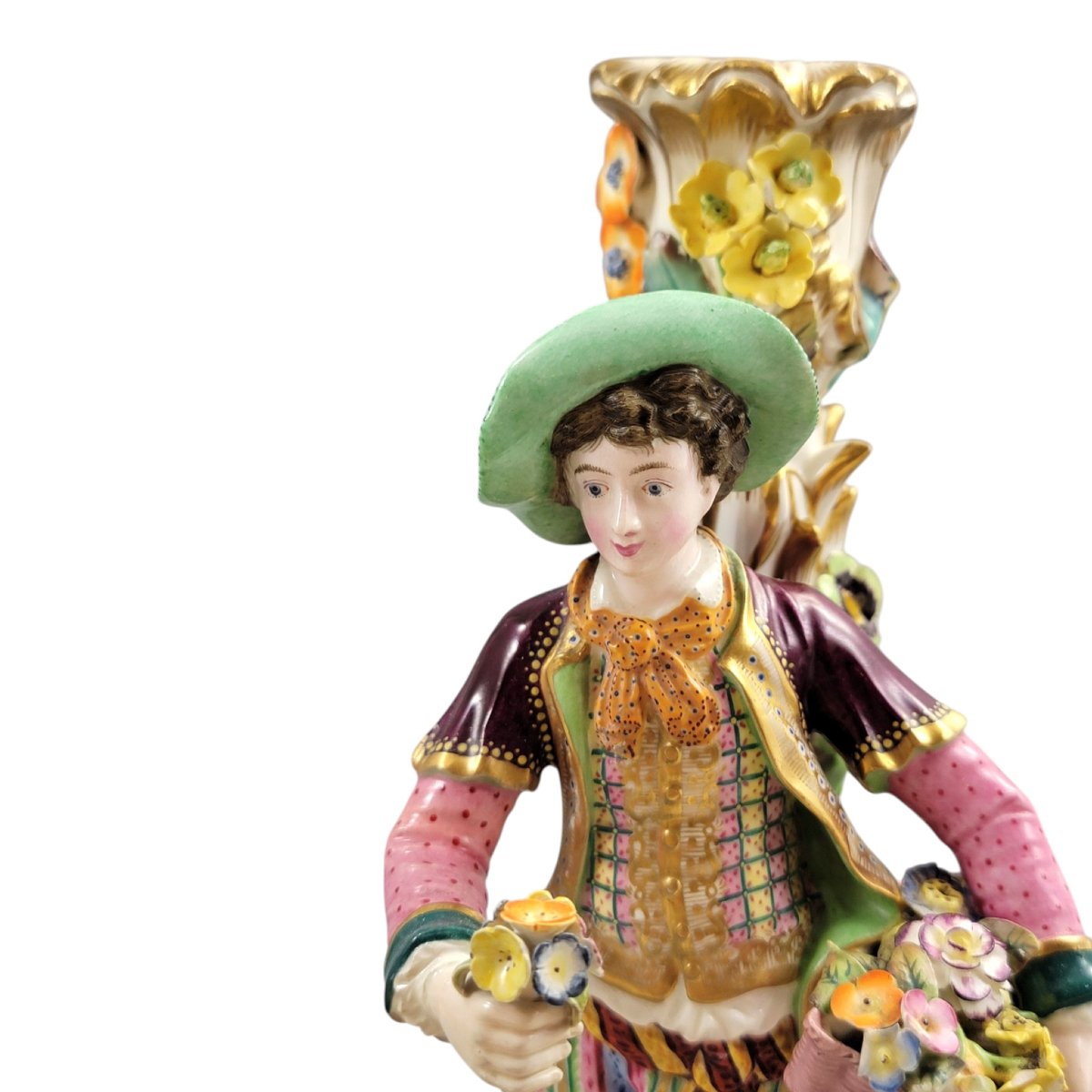 Paire de bougeoirs figuratifs en porcelaine de Minton, modèle No.192, vers 1835–1836-photo-4