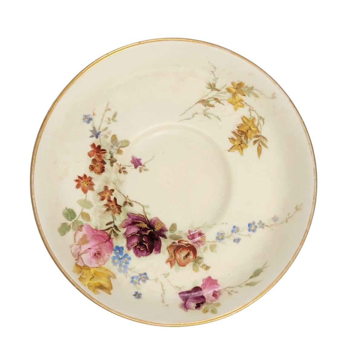 Service à thé Royal Worcester en porcelaine blush ivory, théière tasse et soucoupe, vers 1893-photo-2