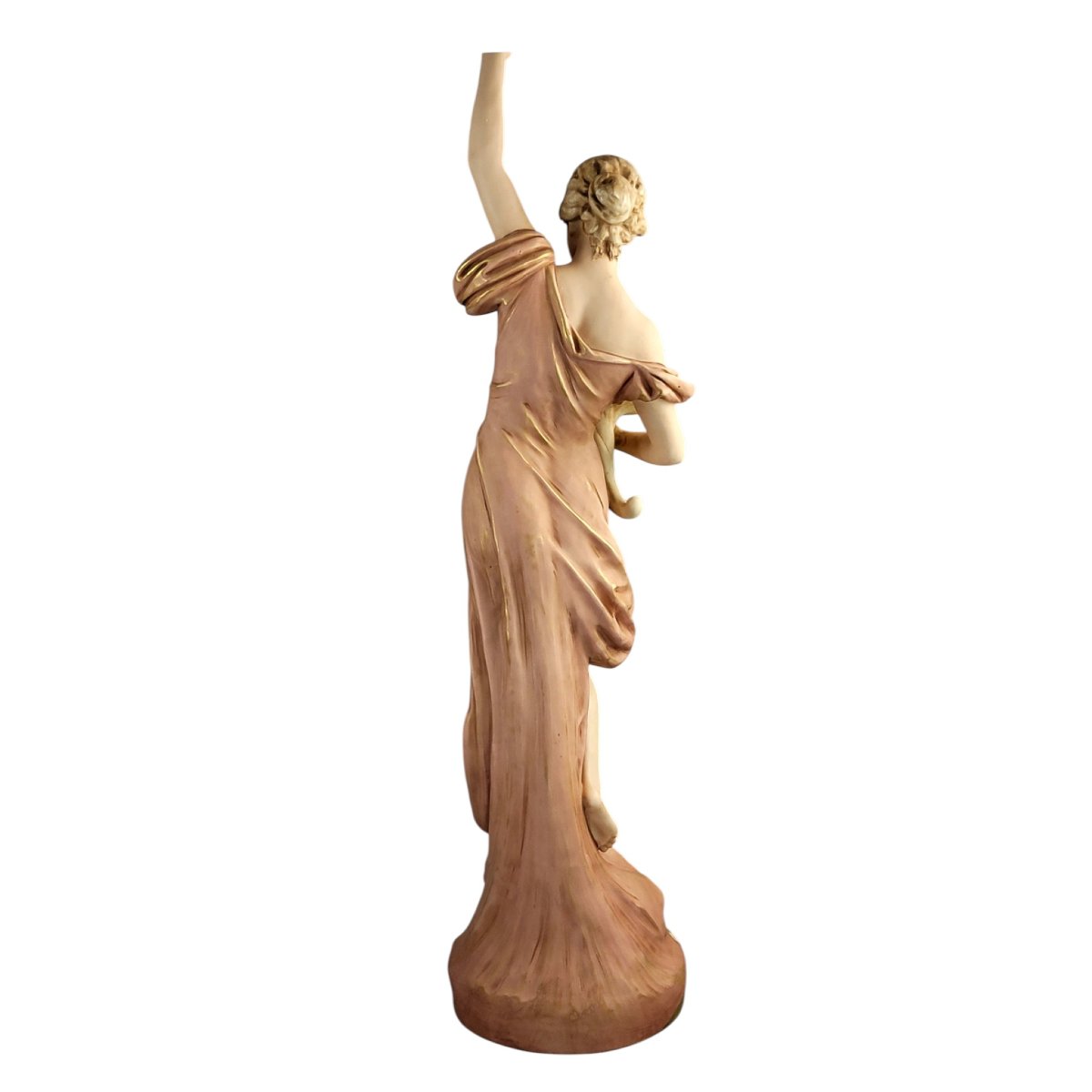 Royal Dux Monumental Porcelain Graceful Maiden Sculpture, Early 20th Century-photo-4