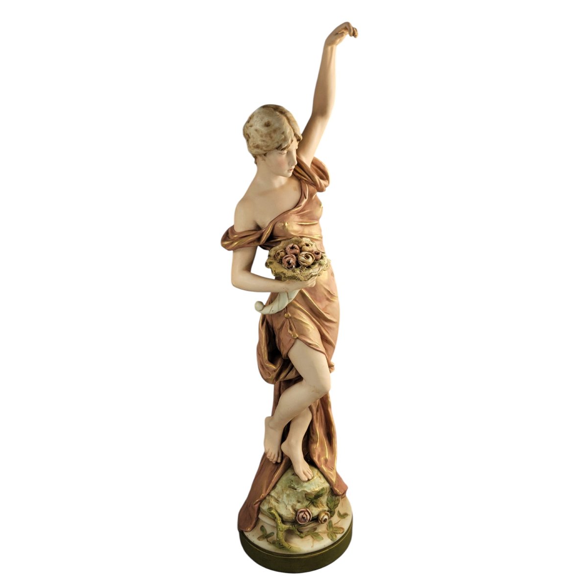 Royal Dux Monumental Porcelain Graceful Maiden Sculpture, Early 20th Century-photo-3