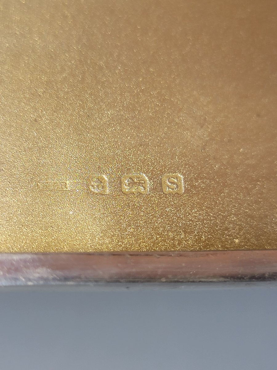 Étui à cigarettes en argent, cheval émaillé, Birmingham 1917-photo-2