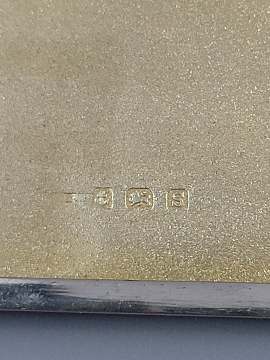 Étui à cigarettes en argent, cheval émaillé, Birmingham 1917-photo-3