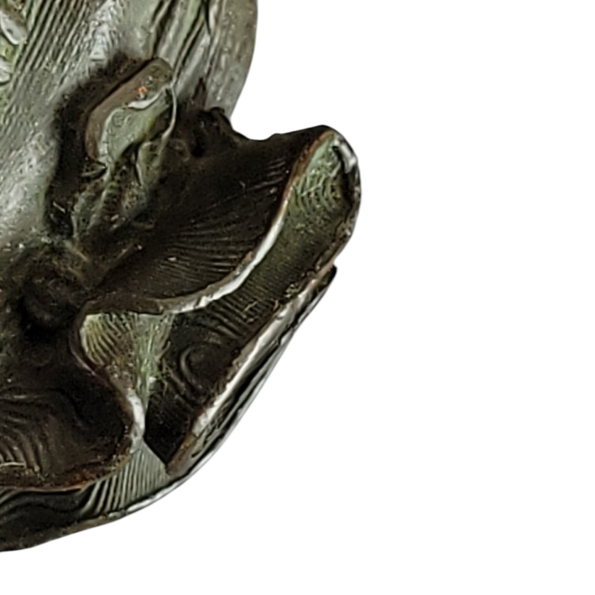 Statuette en bronze de Budai avec yuanbao et sceptre ruyi, vers 1900-photo-6