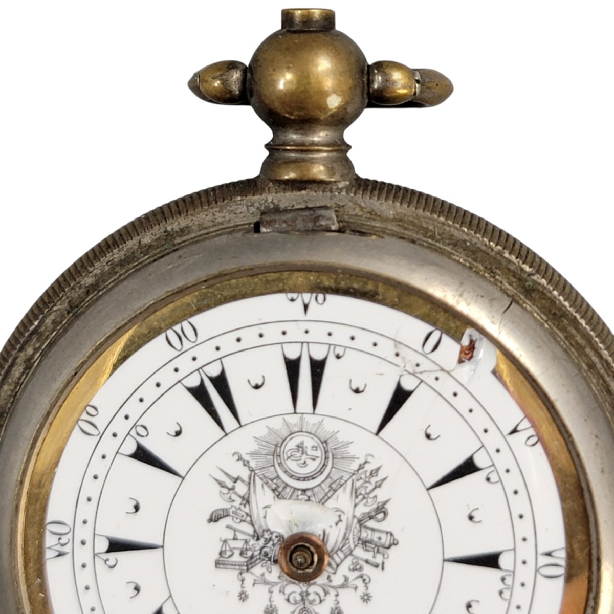 Montre de poche en argent suisse aux armes ottomanes, inscription « МАКЕДОНИЈА »-photo-3