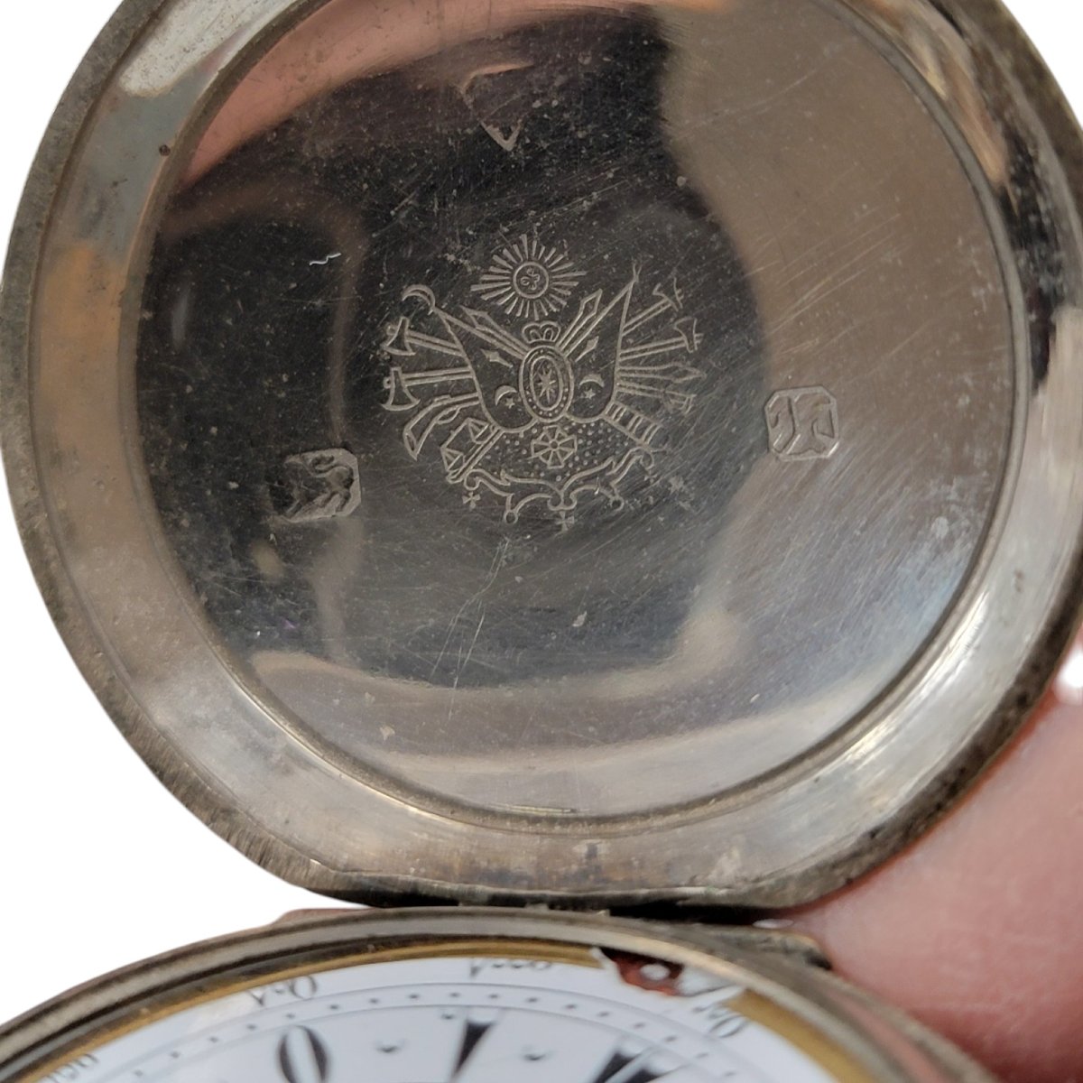 Montre de poche en argent suisse aux armes ottomanes, inscription « МАКЕДОНИЈА »-photo-1