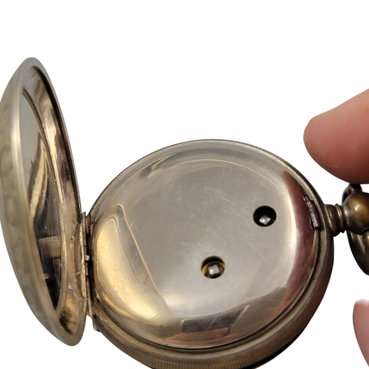 Montre de poche en argent suisse aux armes ottomanes, inscription « МАКЕДОНИЈА »-photo-4