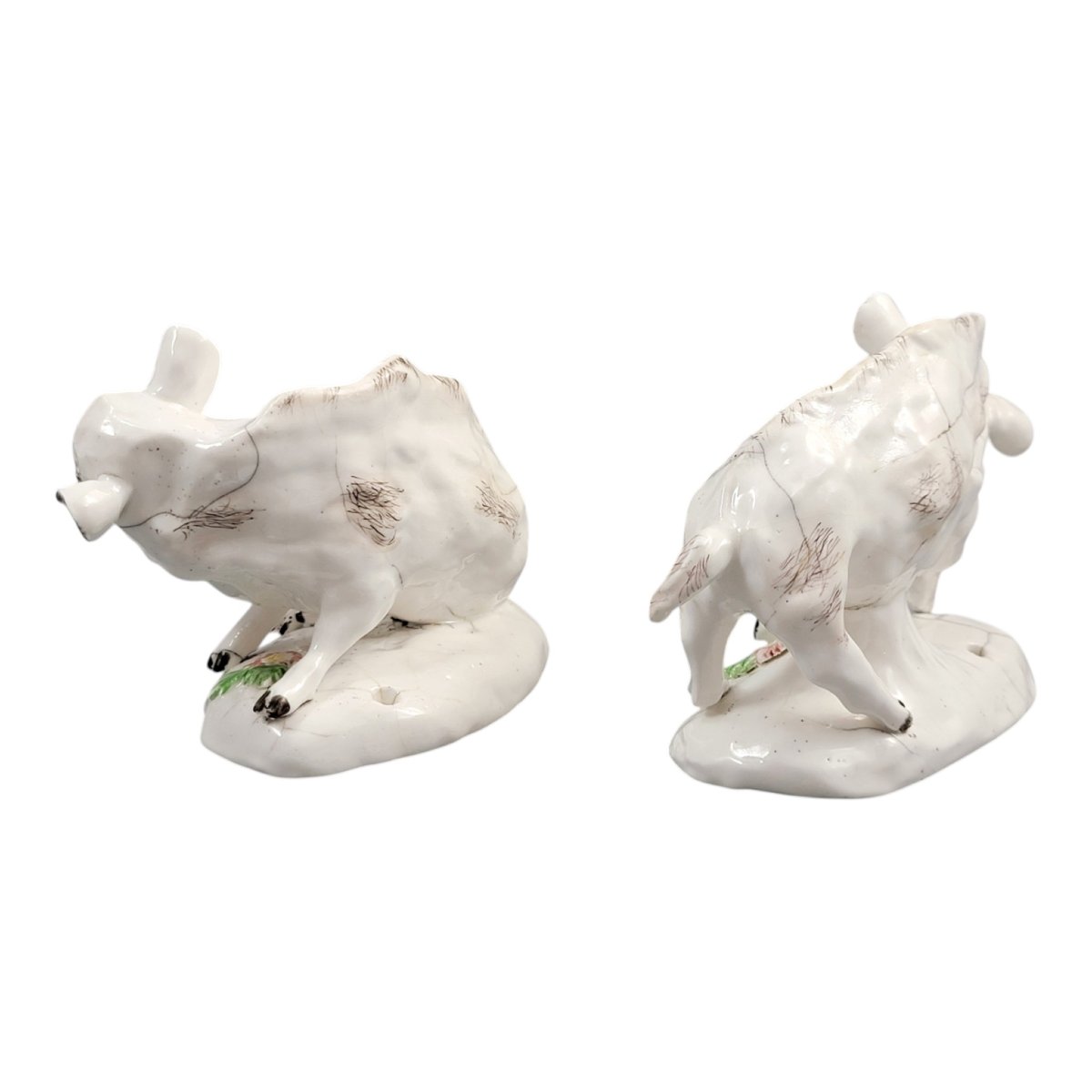 Early Derby Porcelain Pair Of Wild Boars Model B1 C.1755-photo-3