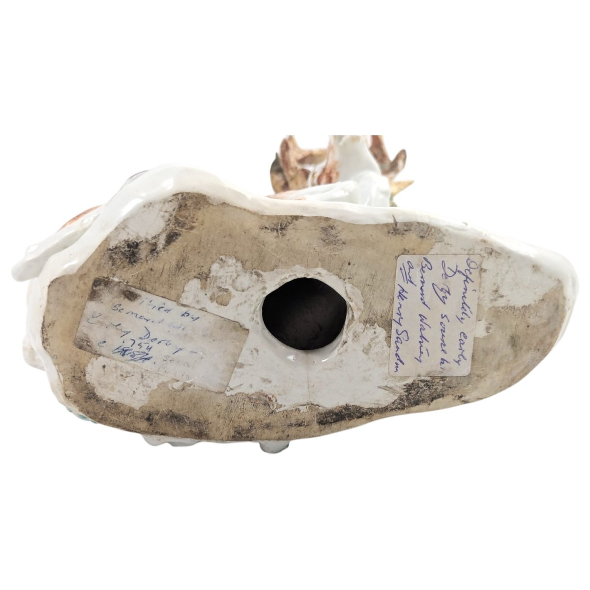 Figure en porcelaine de Derby représentant un cerf couché avec bocage, vers 1755-1765-photo-4