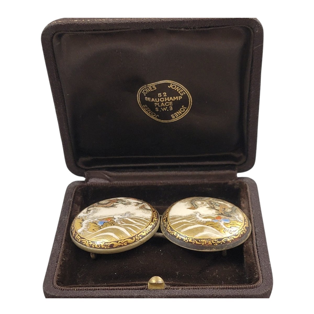 Boucle de ceinture en céramique Satsuma, Japon, époque Meiji, vers 1900-photo-4