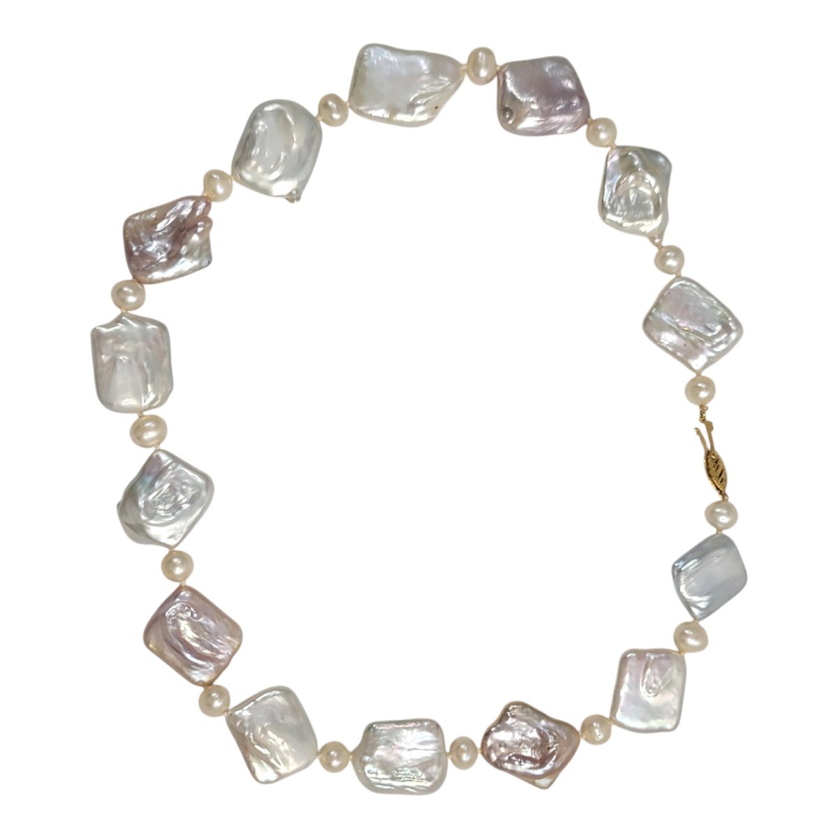 Garrard Keshi Pearl Necklace With 18ct Gold Clasp In Original Box-photo-2