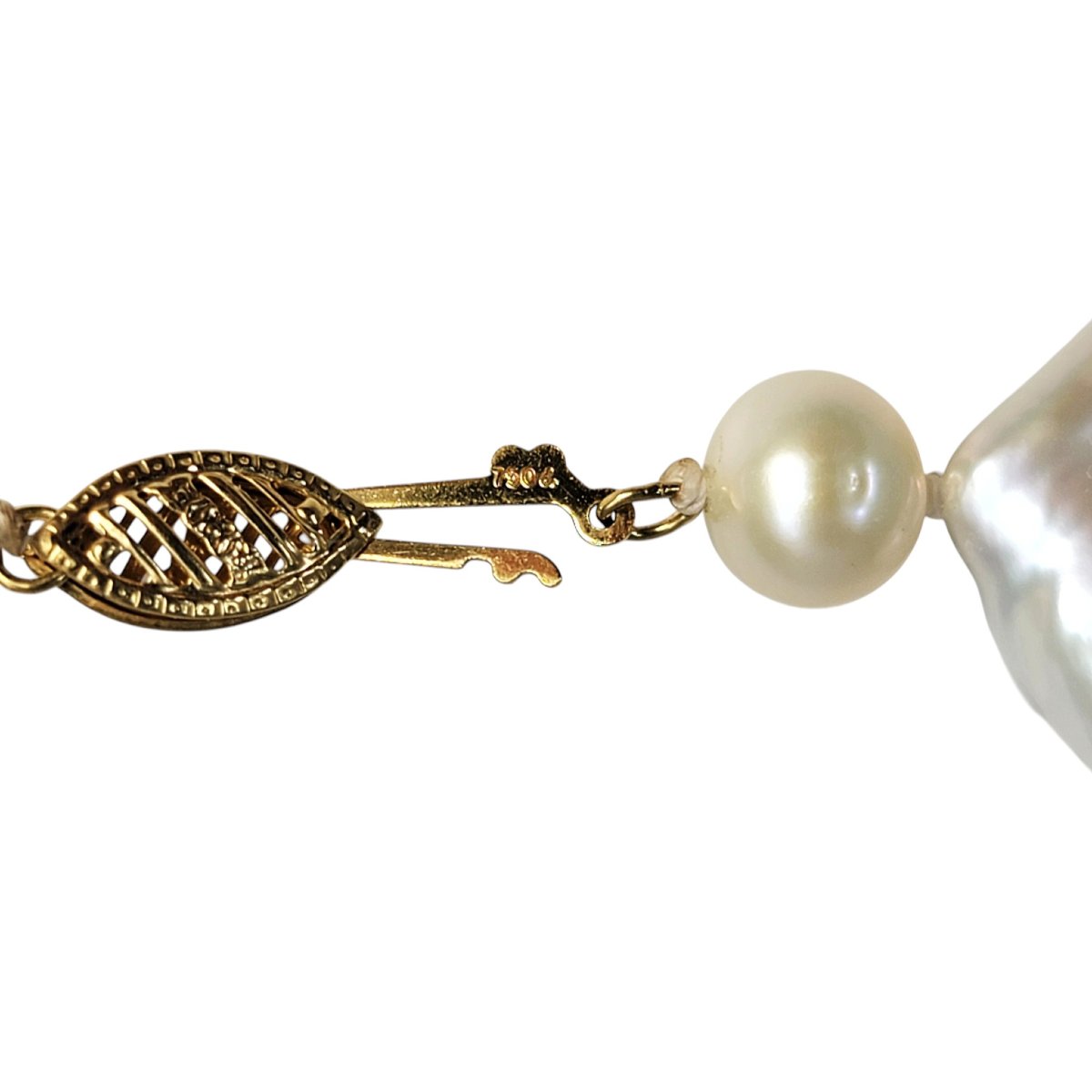 Garrard Keshi Pearl Necklace With 18ct Gold Clasp In Original Box-photo-3