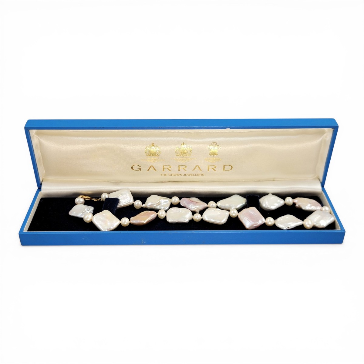 Garrard Keshi Pearl Necklace With 18ct Gold Clasp In Original Box