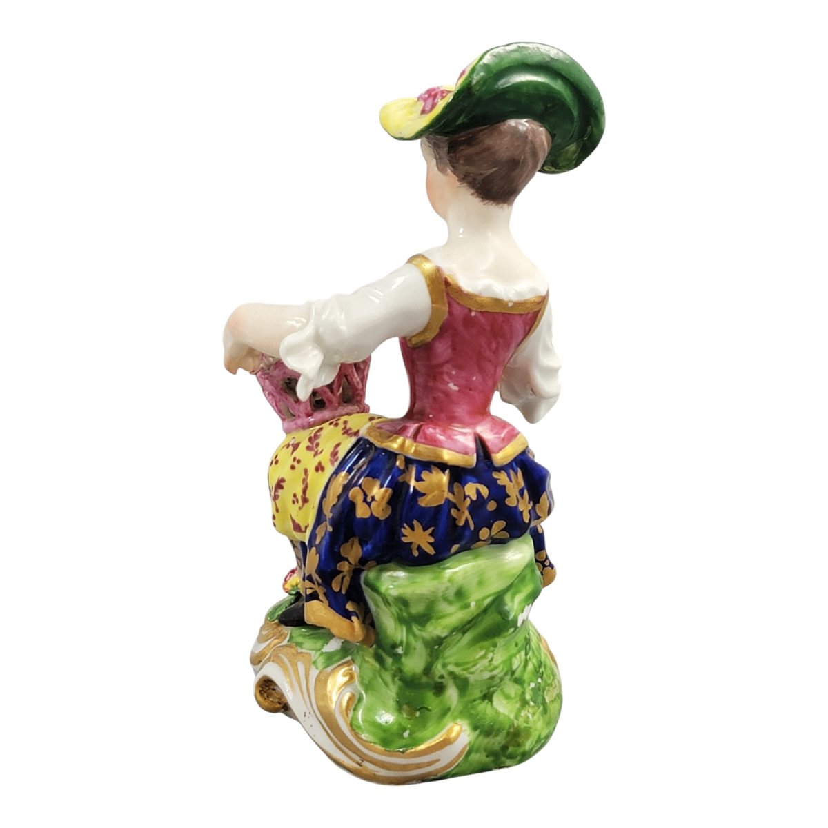 Figure ancienne en porcelaine de Derby, marchande de fleurs, modèle n° 8, vers 1780-1784-photo-2