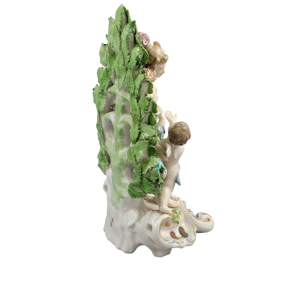 Groupe en porcelaine Samson Paris Vénus et Cupidon style Chelsea vers 1860-photo-1