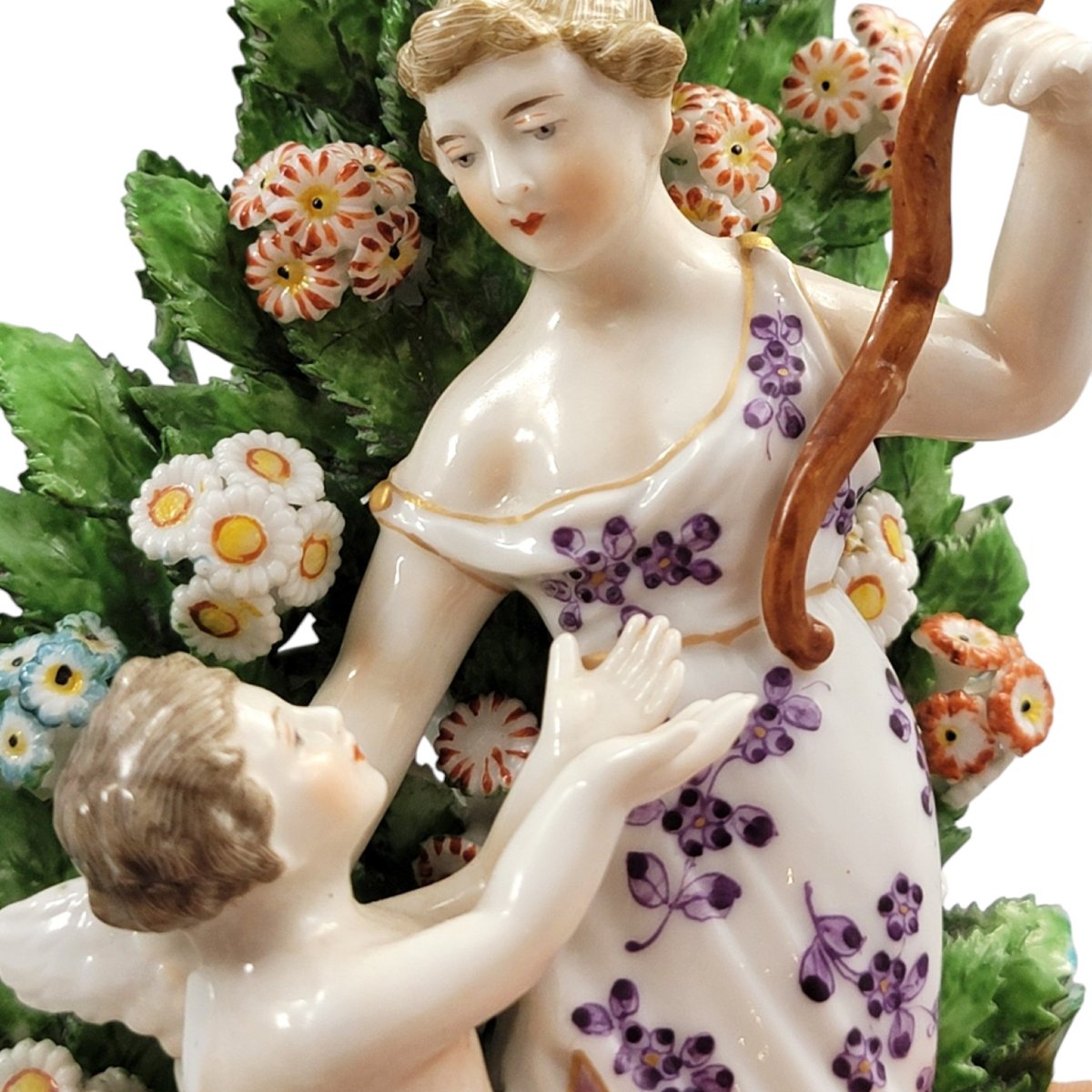 Groupe en porcelaine Samson Paris Vénus et Cupidon style Chelsea vers 1860-photo-7