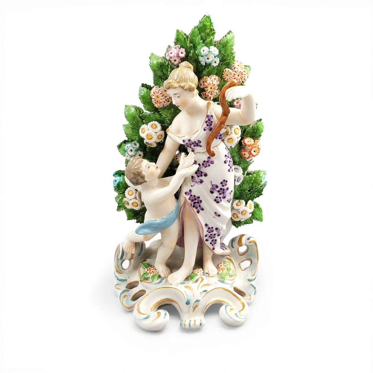Groupe en porcelaine Samson Paris Vénus et Cupidon style Chelsea vers 1860
