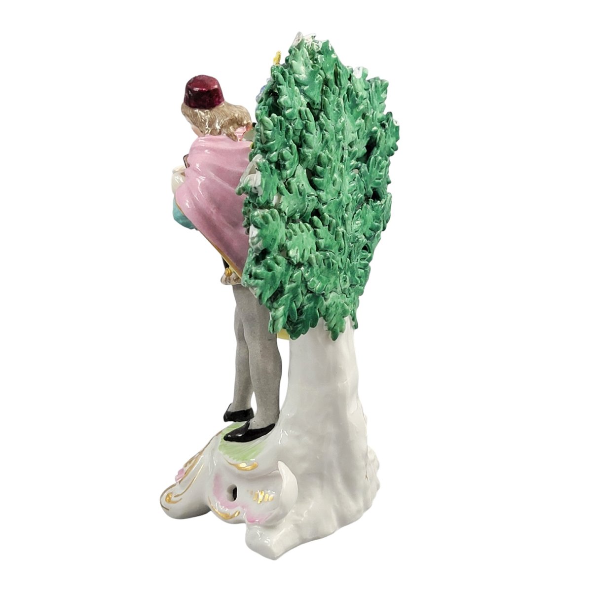 Figure en porcelaine Edmé Samson Paris, acteur avec masque, style Chelsea, vers 1860–1880-photo-3