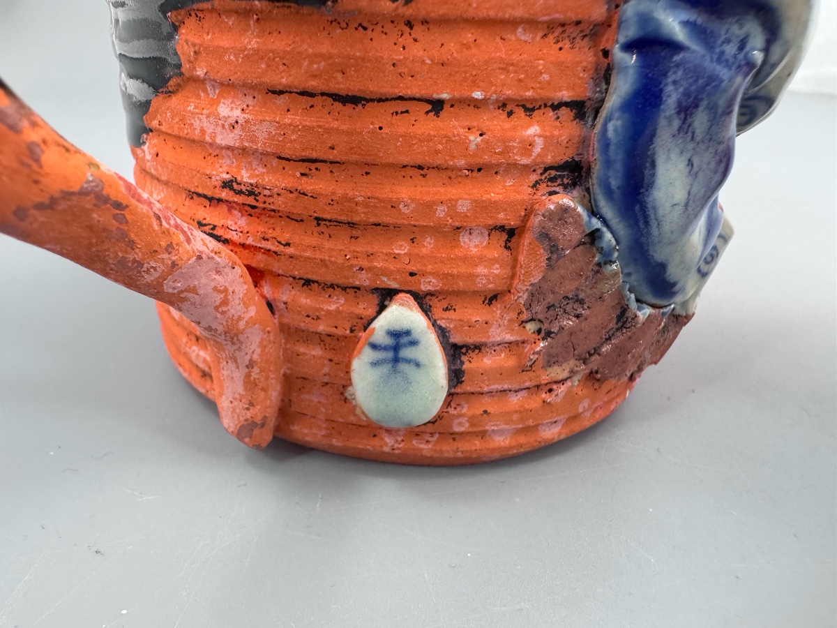 Chope Sumida Gawa japonaise au karako en relief, signée Kōko — époque Meiji / début Taishō-photo-7