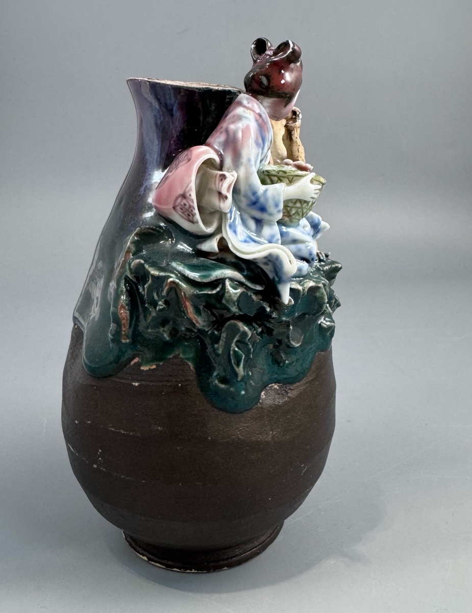 Sumida (隅田焼 / Sumida-gawa) Ovoid Vase Of Remarkable Ambition, Japan-photo-4